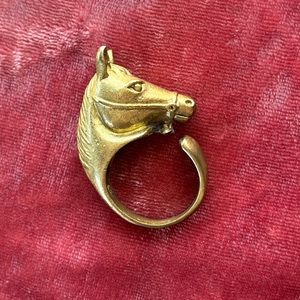 Unique Brass Horse Ring Adjustable